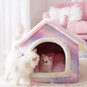 Casa Para Cachorros e Gatos Com Caminha - Pet Bed House