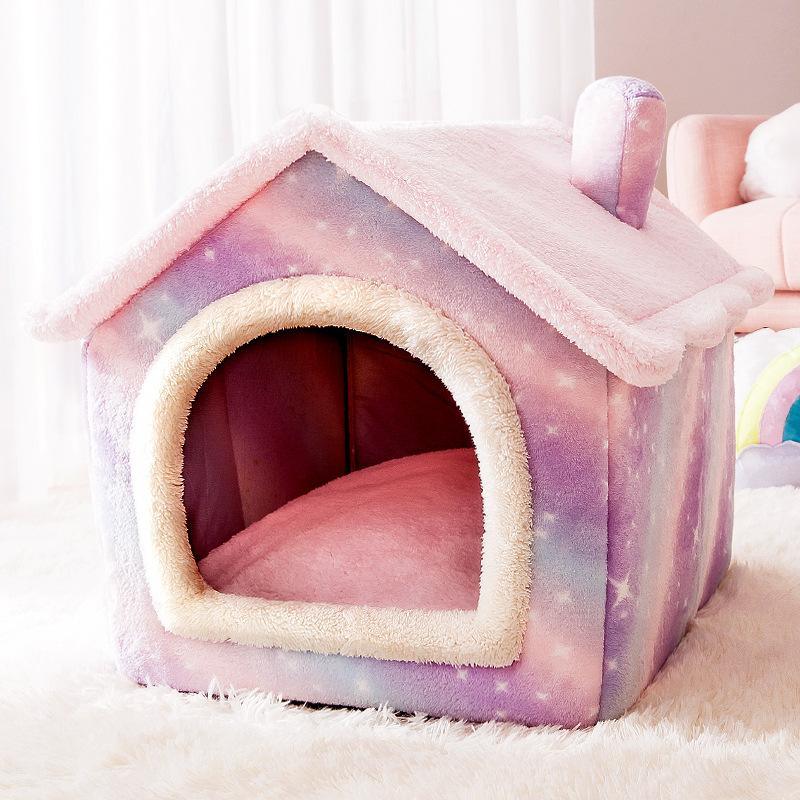 Casa Para Cachorros e Gatos Com Caminha - Pet Bed House