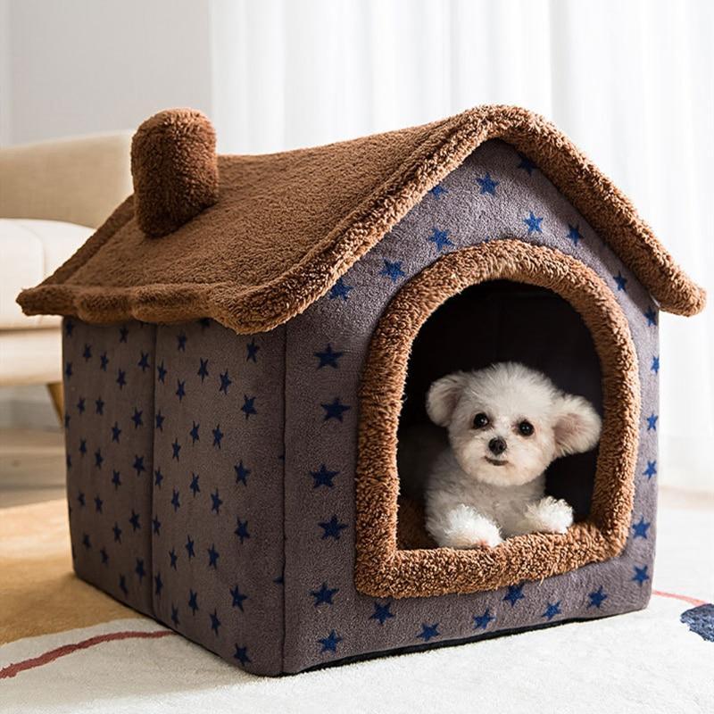 Casa Para Cachorros e Gatos Com Caminha - Pet Bed House